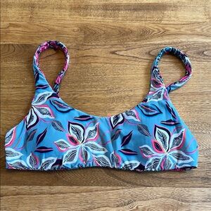 Billabong reversible Floral Blue Bikini Top